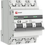 Автоматический выключатель 3P 8А (C) 4,5kA ВА 47-63 EKF PROxima