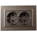 Socket 2-m SP BRITE RSh12-3-BrTB 16A complete with earthing protection ...