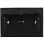 Socket 2nd JV BRITE RSbsh12-3-44-BrCh 16A assembly IP44 with cover black ...