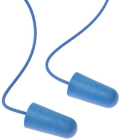 2112 011, Disposable Ear Plugs, Corded, Blue, 100 Pairs per Package, 37dB