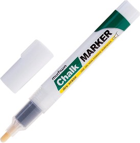 Фото 1/5 Маркер меловой MUNHWA "Chalk Marker", 3 мм, БЕЛЫЙ, сухостираемый, для гладких поверхностей, CM-05