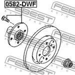 0582DWF, Ступица в сборе с подшипником MAZDA DEMIO DW3/DW5 96-02