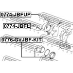 0774-JBFUP, Втулка направляющая тормозного суппорта | перед прав/лев |