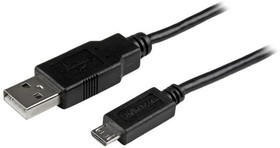 Фото 1/4 USBAUB15CMBK, USB 2.0 Cable, Male USB A to Male Micro USB B Cable, 15cm