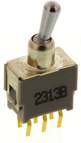 Фото 1/2 ATE2E, Toggle Switch, PCB Mount, On-Off-On, DPDT, Through Hole Terminal, 48V