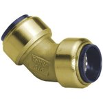65535, Brass Pipe Fitting, Obtuse Push Fit Elbow, Female to Female 15mm