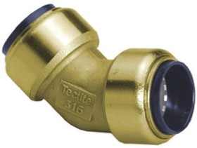 65535, Brass Pipe Fitting, Obtuse Push Fit Elbow, Female to Female 15mm