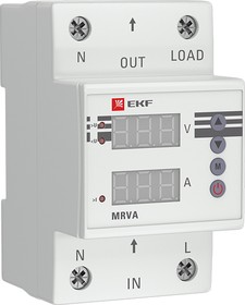 Фото 1/10 Реле напряжения и тока с дисплеем MRVA 63А PROxima EKF MRVA-63A