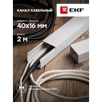 Кабель-канал 40х16 L2000 пластик Plast PROxima EKF kk-40-16