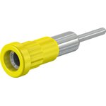 4 mm socket, round plug connection, mounting Ø 6.8 mm, yellow, 49.7077-24