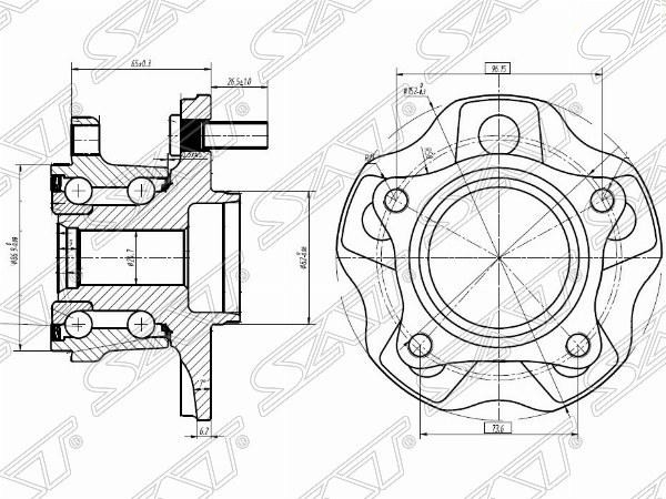 Ступичный узел задн. LEXUS RX 270/350/450h 08- 4WD/ TOYOTA HIGHLANDER 14-