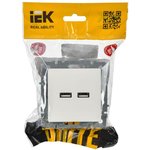 IEK BRITE BASE White USB Socket A+A 3.1A RU10-1-BrB