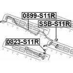 0823-S11R, 0823S11R_тяга стабилизатора заднего!\ Subaru Legacy 94-98, Forester 02