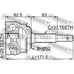 1110-ESP, 1110-ESP_ШРУС наружный к-кт!\ Daewoo Lanos 1.5/Nubira/Espero 2.0 95