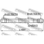 1112-NEXRH, ПОЛУОСЬ ПРАВАЯ 22X697X29