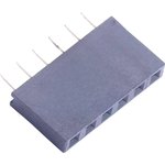 PM254-1-06-Z-8.5, 2.54mm 3A Single Row 6P -40~+105 Copper alloy Direct Insert 1x6P Top 8.5mm Square Hole Plugin,P=2.54mm Female Headers ROHS