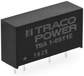 Фото 1/4 TBA 1-2423E, Isolated DC/DC Converters - Through Hole Encapsulated SIP-7; 1W Output 1 (Vdc): 15; Output 2 (Vdc): -15