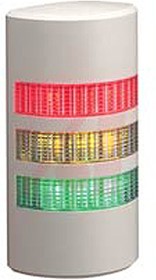 Фото 1/3 WEP-302FB-RYG, WEP Series Clear Buzzer Signal Tower, 3 Lights, 24 V ac/dc, Wall Mount