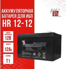 Фото 1/3 Аккумуляторная батарея для ИБП AKEL HR 12-12 12В