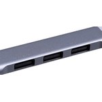 301007001895584, Разветвитель USB ProMega Jet HS001 USB3.0x1/USB 2.0x3/серебристый