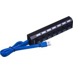 303025007695593, Разветвитель USB ProMega Jet HS006 выключатель/USB 3.0x7/черный