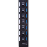 303025007695593, Разветвитель USB ProMega Jet HS006 выключатель/USB 3.0x7/черный