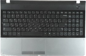 Клавиатура (топ-панель) для ноутбука Samsung 300E5A 305E5A черная с серебристым топкейсом – купить оптом и в розницу