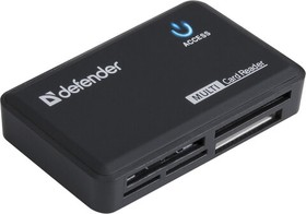Фото 1/10 Картридер DEFENDER OPTIMUS USB 2.0, порты SD/MMC, TF, M2, MC, CF, XD, 83501
