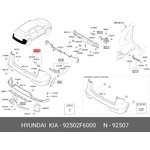 Фонарь подсветки номерного знака HYUNDAI/KIA 92502-F6000