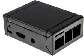 Фото 1/4 14891-110, Metal Case for use with Raspberry Pi 2, Raspberry Pi 3 in Black