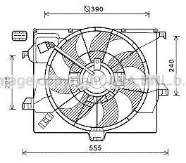 HY7545, Вентилятор охлаждения радиатора HYUNDAI ACCENT IV 11-, I20 12-,