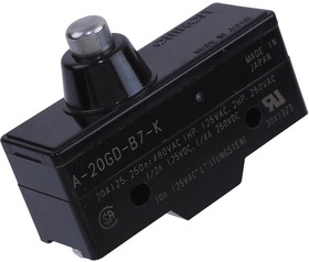 A-20GD-B7-K, Basic / Snap Action Switches SHORT SPRING PLUNGER