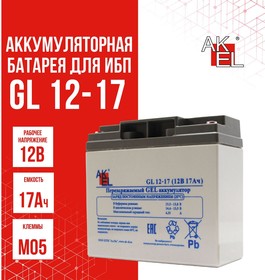Фото 1/3 Аккумуляторная батарея для ИБП AKEL GL 12-17 12В