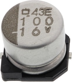 100μF Aluminium Electrolytic Capacitor 16V dc, Surface Mount - EMVE160ARA101MF55G