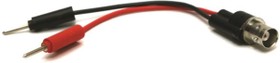 Coaxial cable, BNC jack (straight) to pin plug, PVC, 0.1 m, BU-5244-A-4-0