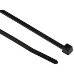 111-01980 T18R-PA66-BK, Cable Tie, 100mm x 2.5 mm, Black Polyamide 6.6 (PA66) ...