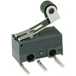 DG23-B3RA, Micro Switch DG, 50mA, 1CO, 0.35N, Roller Lever