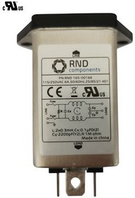 RND 165-00166, Power Inlet with Filter C14 6A 250VAC