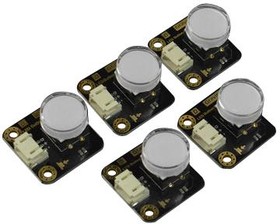 Фото 1/5 DFR0785, LED Button, 27 × 26.5 mm, PH2.0-3P, 3.3 V to 5 V, Arduino Micro Bit Board, 5 / Pack