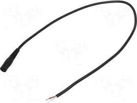 S25-TT-O050-300BK, Cable; wires,DC 5,5/2,5 socket; straight; 0.5mm2; black; 3m