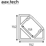 Алюминиевый угловой профиль под светодиодную ленту AAX-B 20x20mm (угловой) 1000 мм