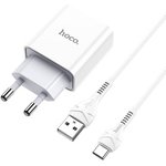 HOCO HC-27961 C81A/ Сетевое ЗУ + Кабель Type-C 1m/ 1 USB/ Выход: 10.5W/ White