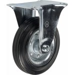 Промышленное неповоротное колесо D125 оцинкованная сталь с резиновой шиной и ...