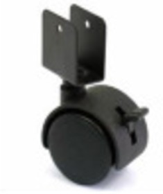 6003040D, Furniture wheel d=40mm 25kg for chipboard 16mm swivel with brake plastic black IFC