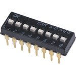 SDA08H1BD, 8 Way Through Hole DIP Switch SPST, Extended Actuator