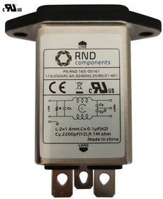 RND 165-00161, Power Inlet with Filter C14 6A 250VAC