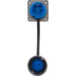111-124, Waterproof wall flange socket with cover 1 socket, 2P+PE, 16A, IP68, grey