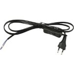 Сетевой шнур с вилкой и выключателем UCX-C11/02A-170, BLACK, UL-00004432