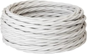 Фото 1/4 Силовой кабель Retro Electro, ретро, 3х1,5, белый, длина бухты 20 2254735