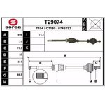 T29074, Привод правый 858mm\ Citroen ZX 1.1/1.4/1.4D/1.5D MA 91-97